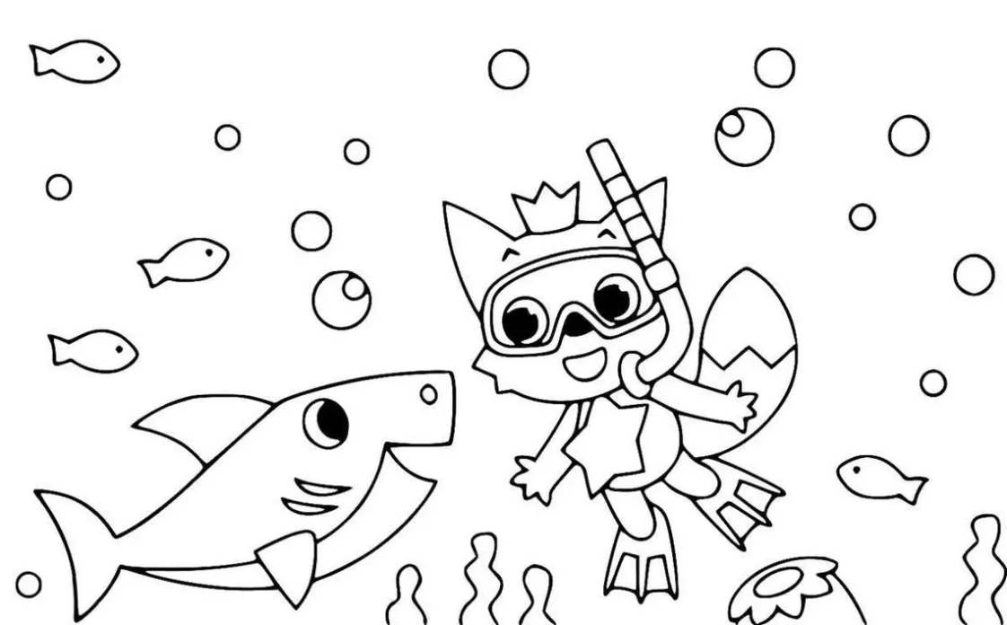 Desenhos de Baby Shark para Imprimir e Colorir