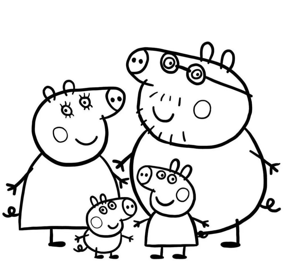 Família Pig para colorir