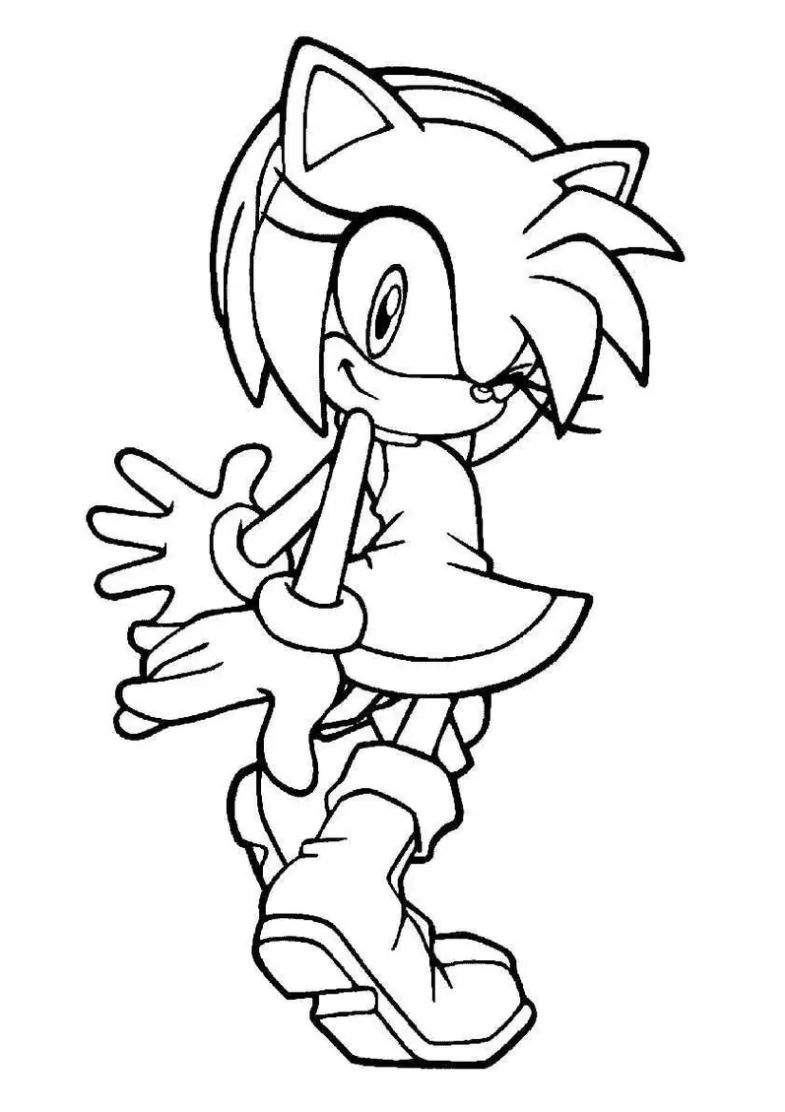Amy Rose Sonic para colorir