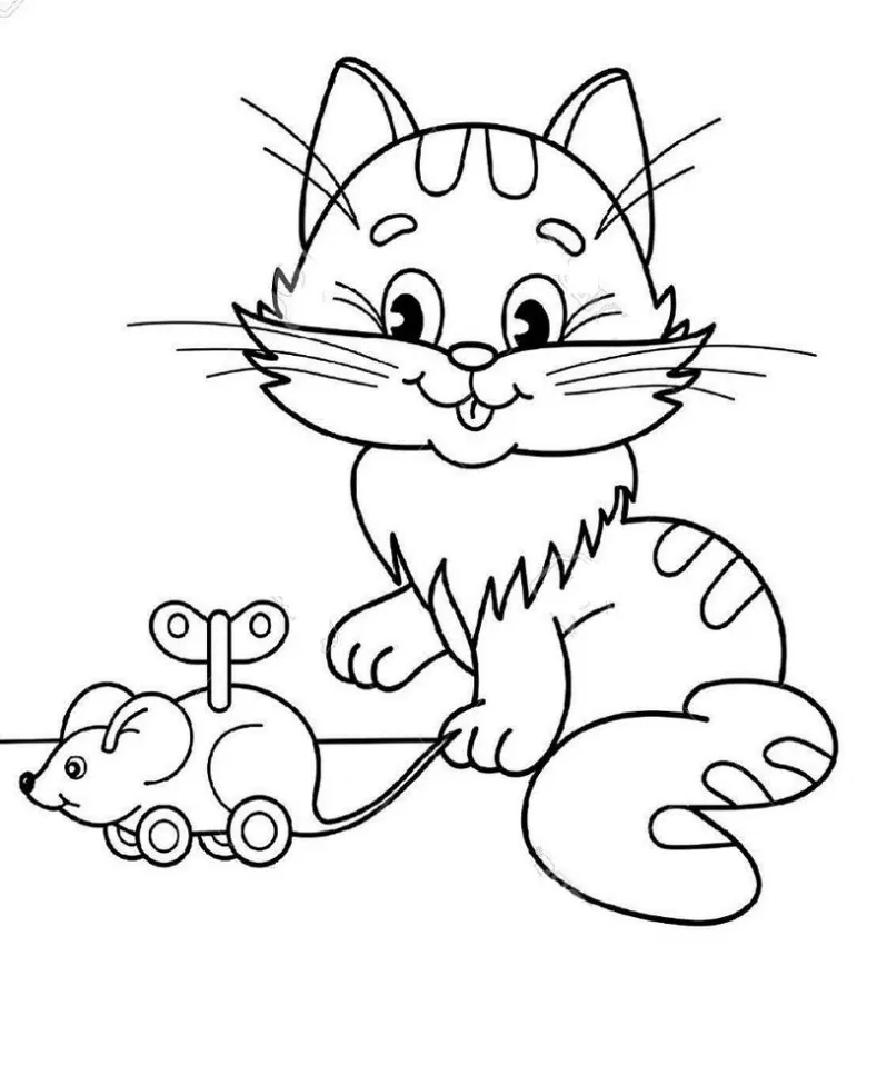O gato e o rato para colorir e imprimir