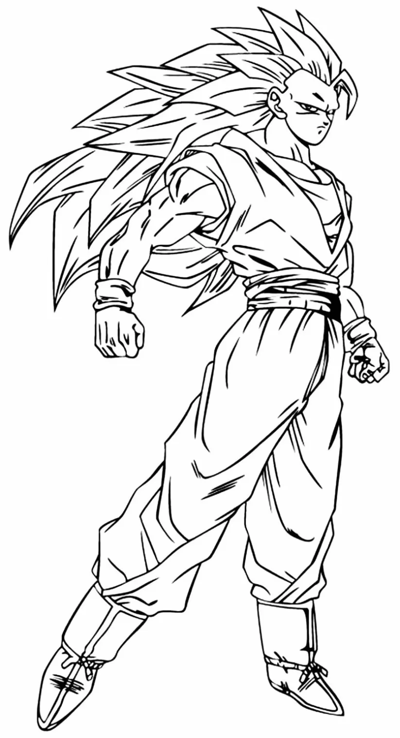 Goku de cabelão para pintar