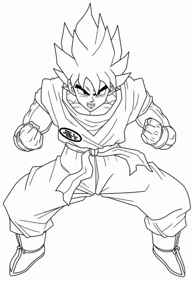 Goku lutando para imprimir e pintar