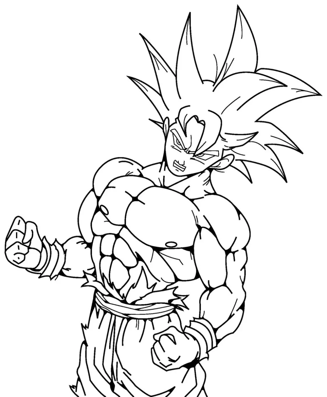 Goku super forte para colorir e pintar