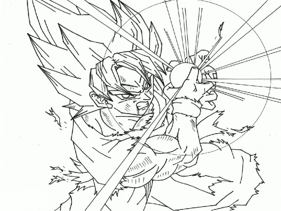 Super poder de Goku para colorir