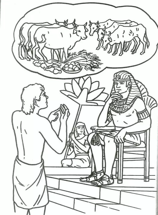 Interpretando o sonho de Faraó para colorir