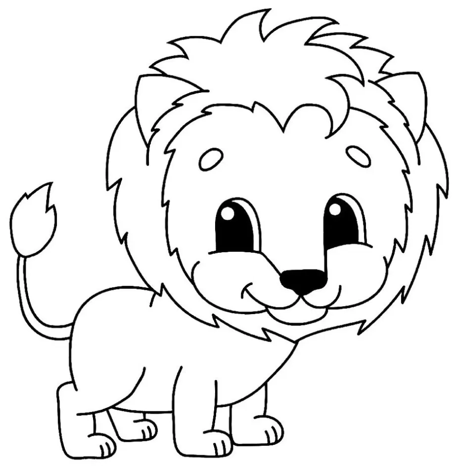 Leão fofinho para colorir e imprimir
