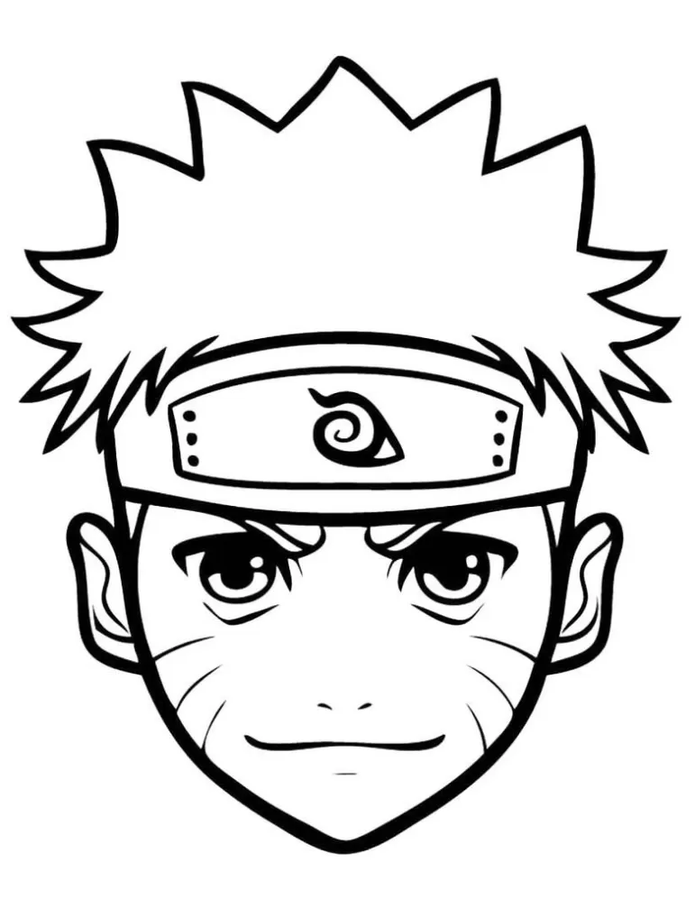 Rosto de Naruto para pintar e imprimir