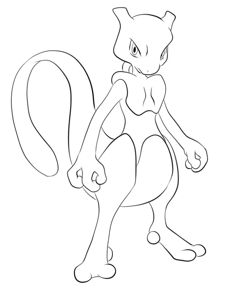 Desenho de Mewtwo de Pokemon para colorir