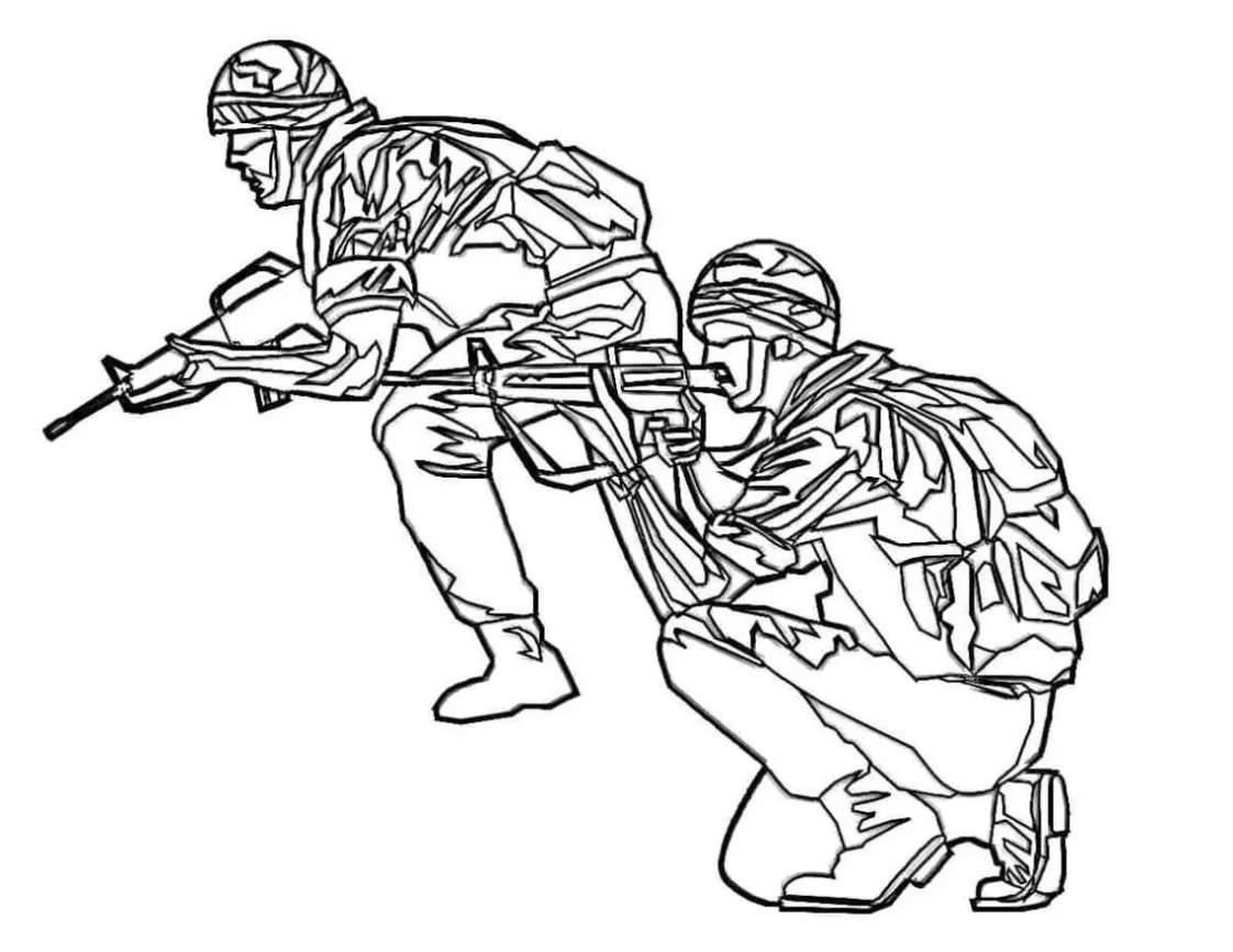 Soldados Armados para pintar e colorir