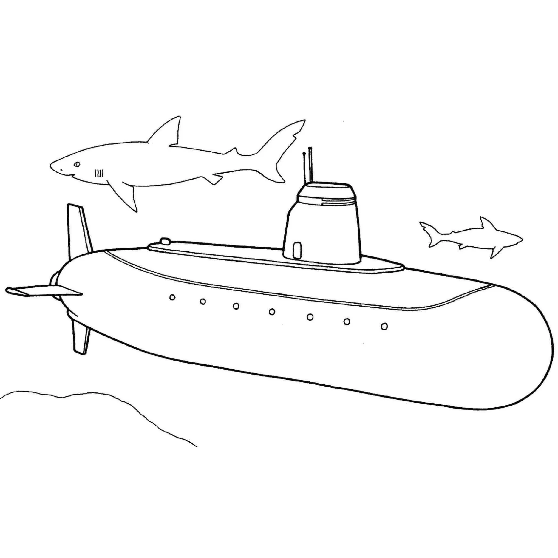 Submarino para colorir e imprimir