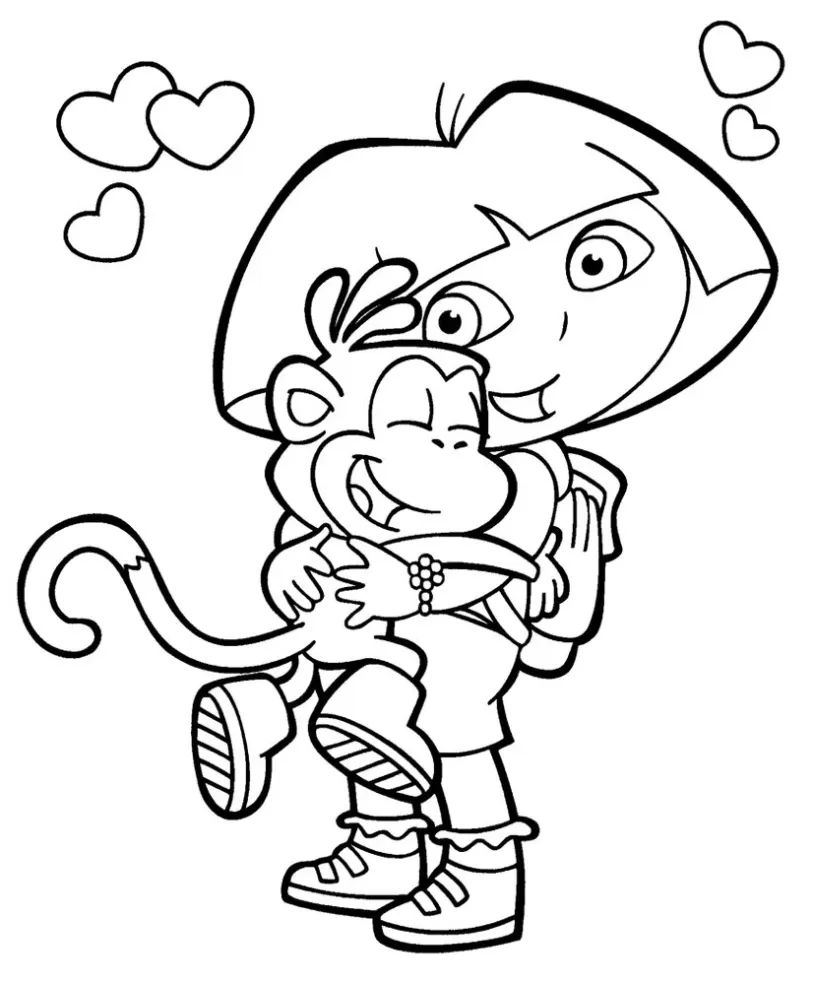 Dora e seu Macaco para pintar