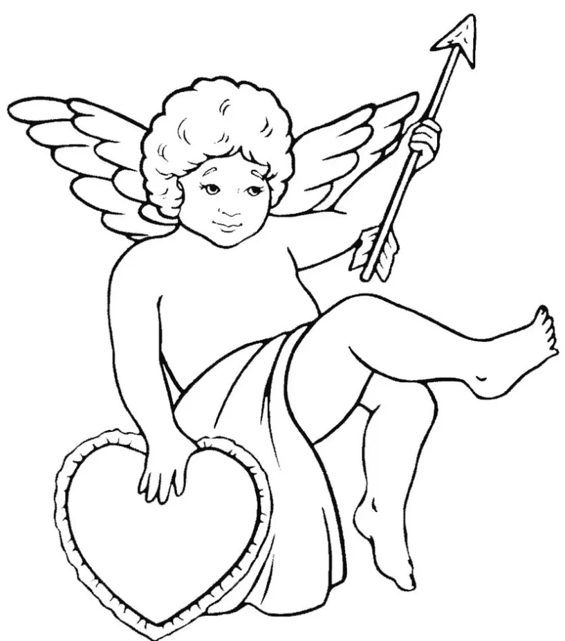 Cupido para pintar e imprimir
