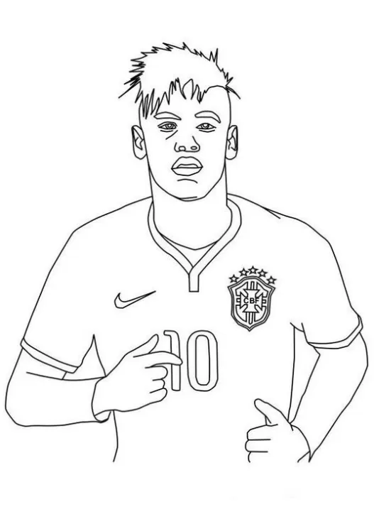 desenhos-do-neymar-para-pintar-camisa-10 - Desenho Básico