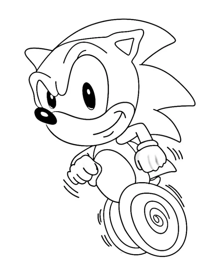 Sonic com espada para colorir