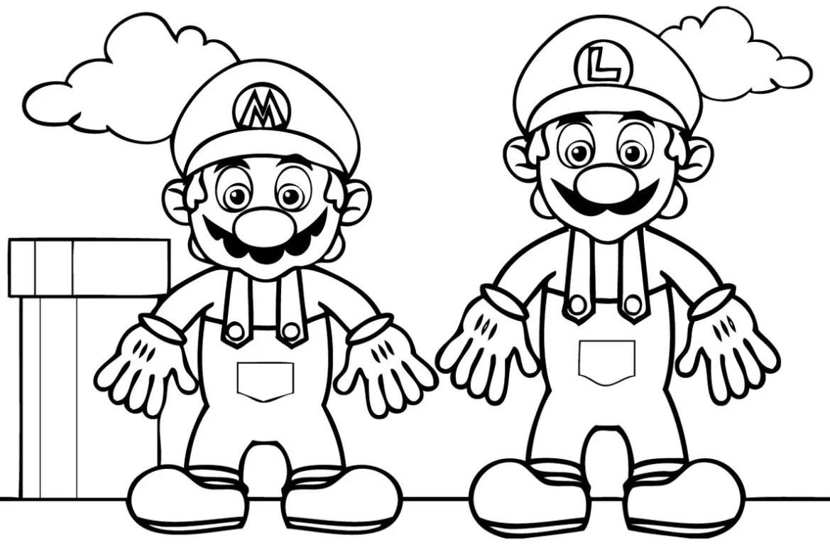 Mario Bros e Luigi para colorir e imprimir