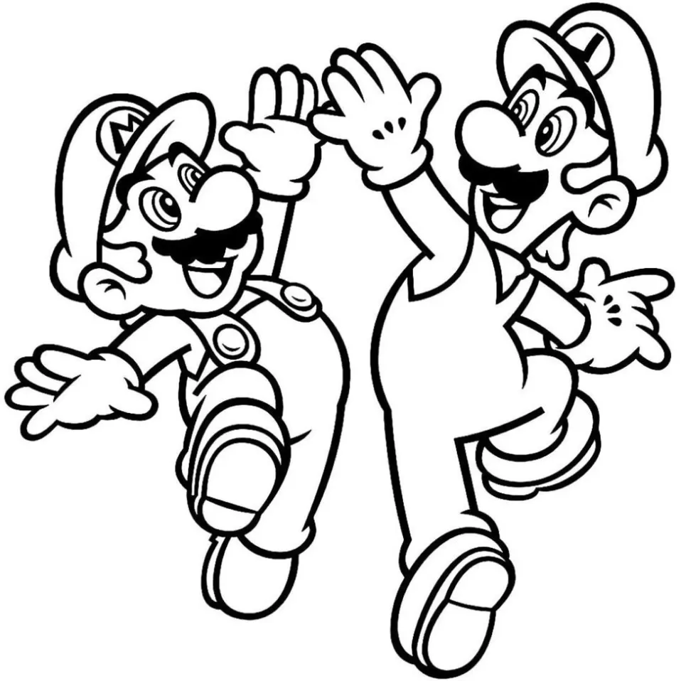 Mario e Luigi para pintar e imprimir