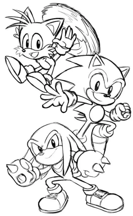 Sonic e seus Amigos para pintar e imprimir