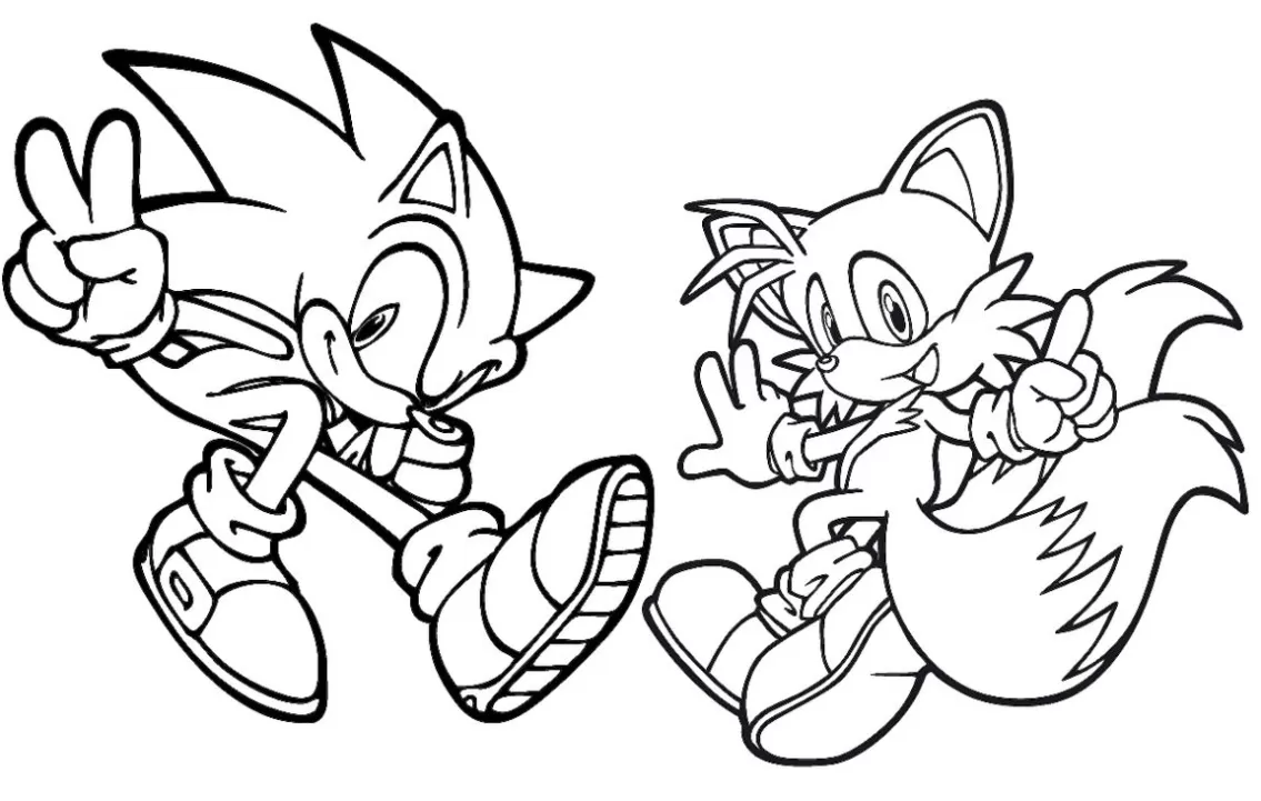 Tails Sonic para colorir