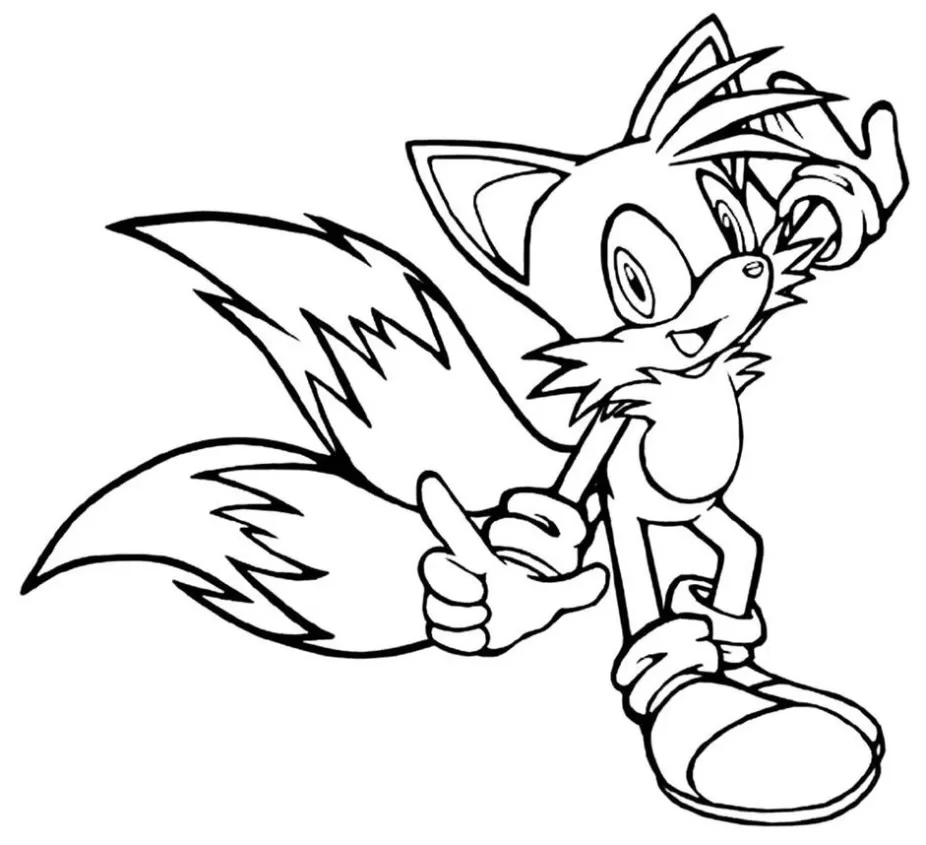 Desenhos para colorir de Tails está voando - Desenhos para colorir  gratuitos para imprimir