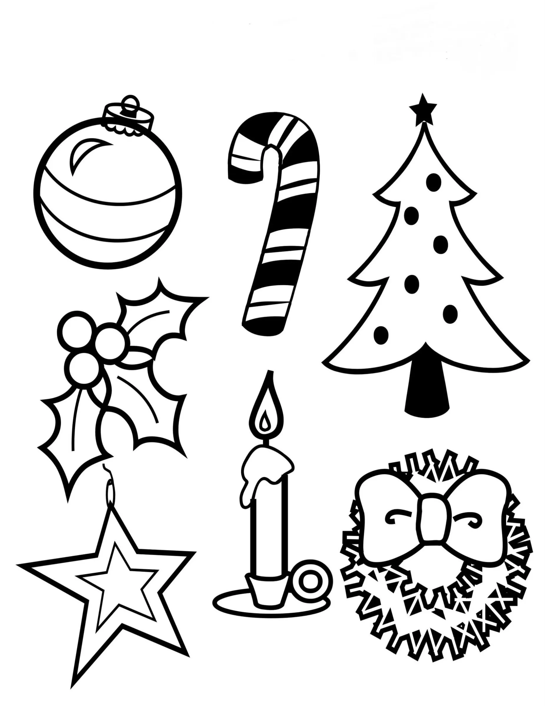 Símbolos de Natal para colorir e pintar