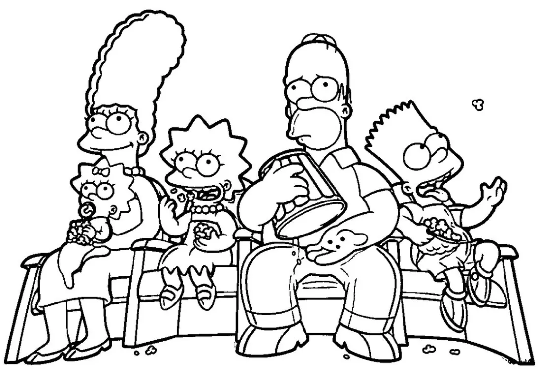 Simpsons para colorir e imprimir Acabou a Pipoca