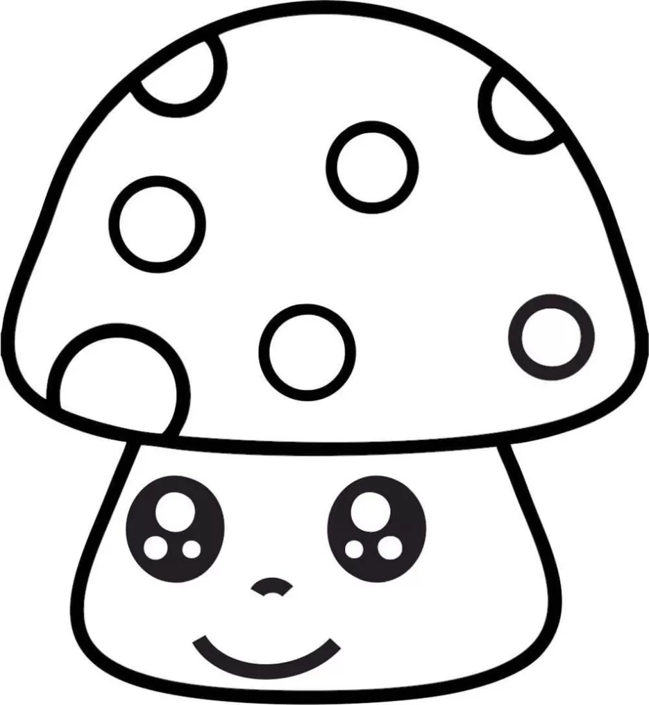 Cogumelo kawaii para colorir - Imprimir Desenhos