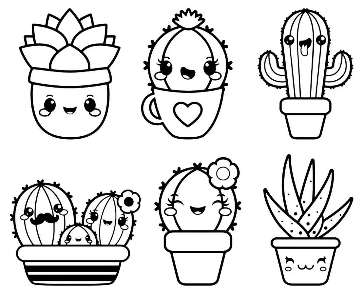 Kawaii da Natureza para colorir - Desenhos Imprimir