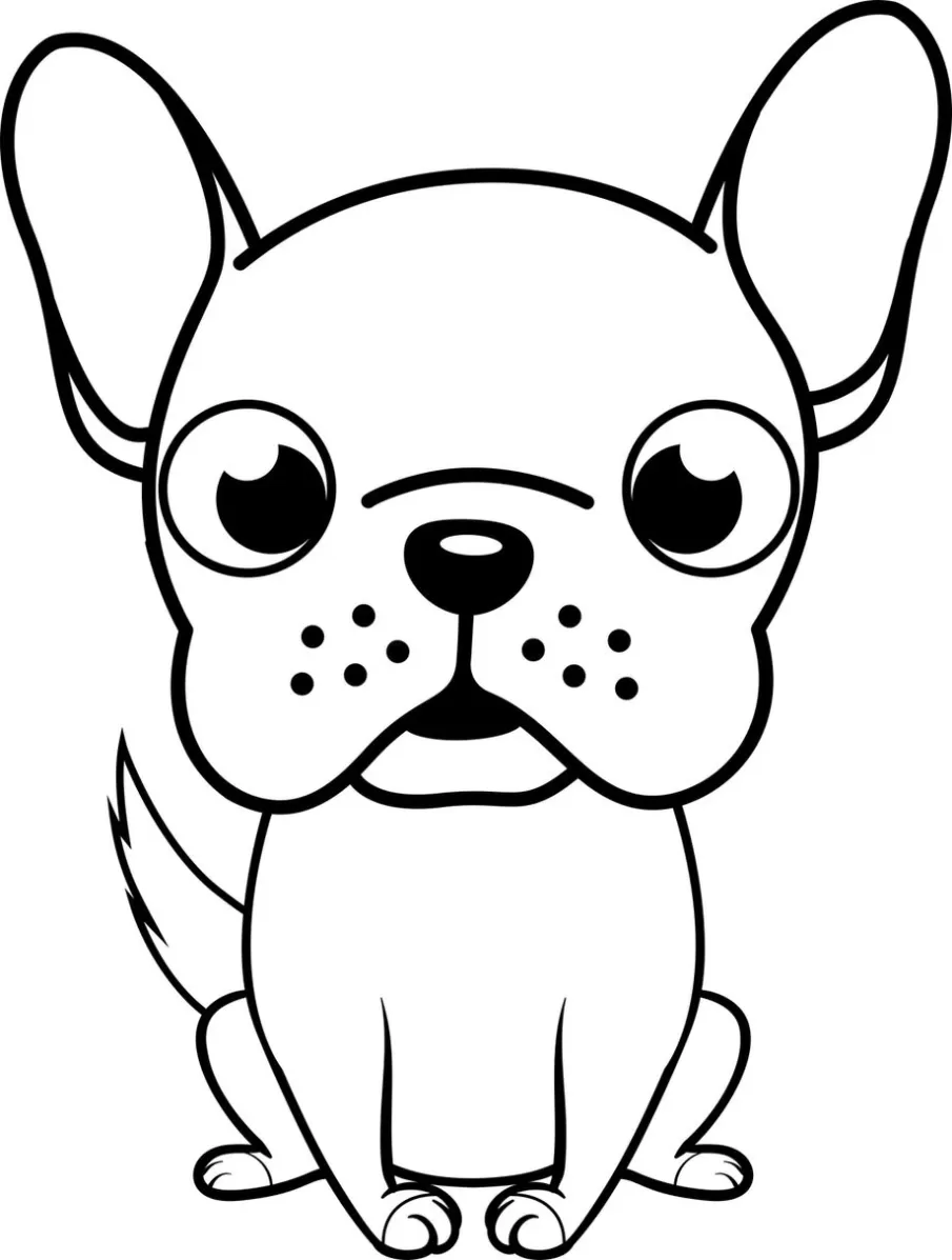 Desenho de cachorro kawaii para colorir