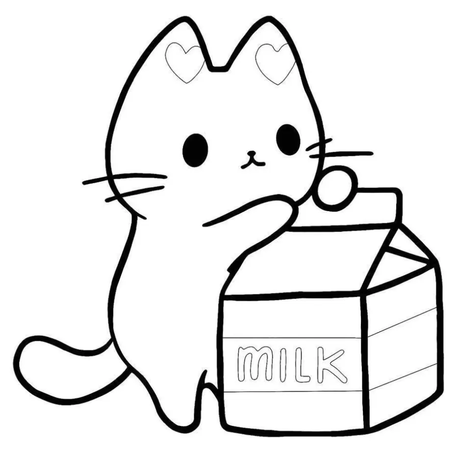 Gatinho dino kawaii para colorir - Imprimir Desenhos