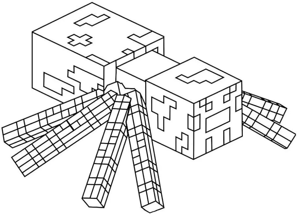 Minecraft para colorir e imprimir Aranha